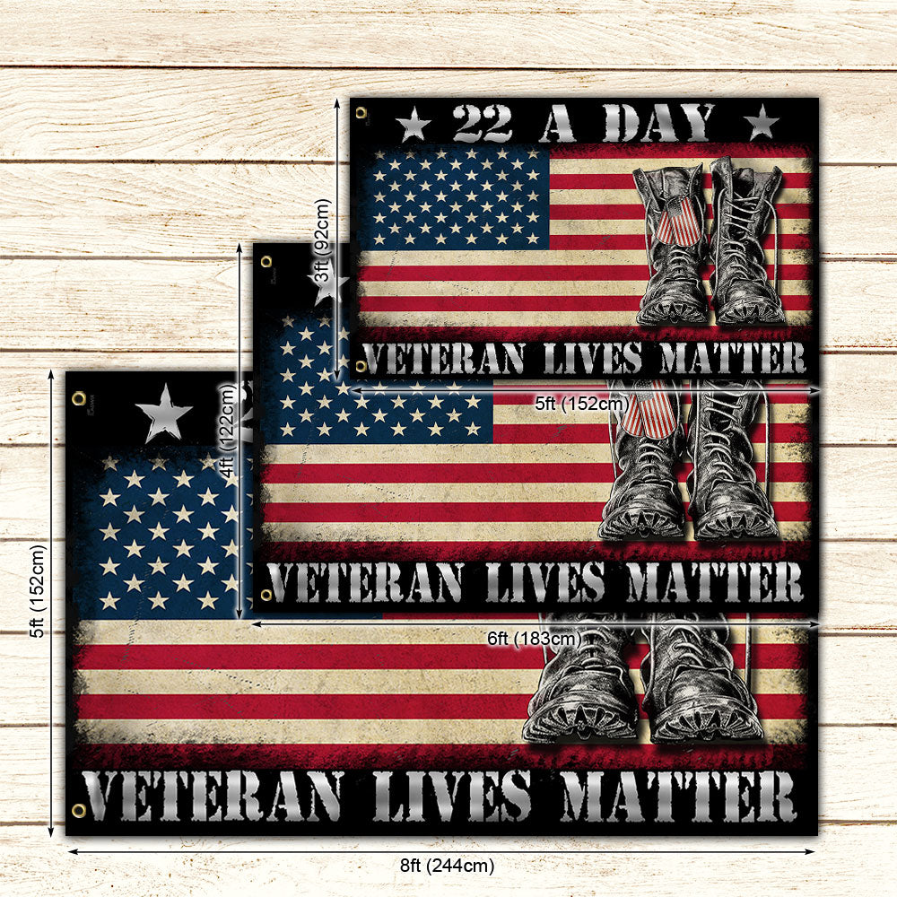 22 A Day Veterans Grommet Flag Veteran Lives Matter TQN495GF