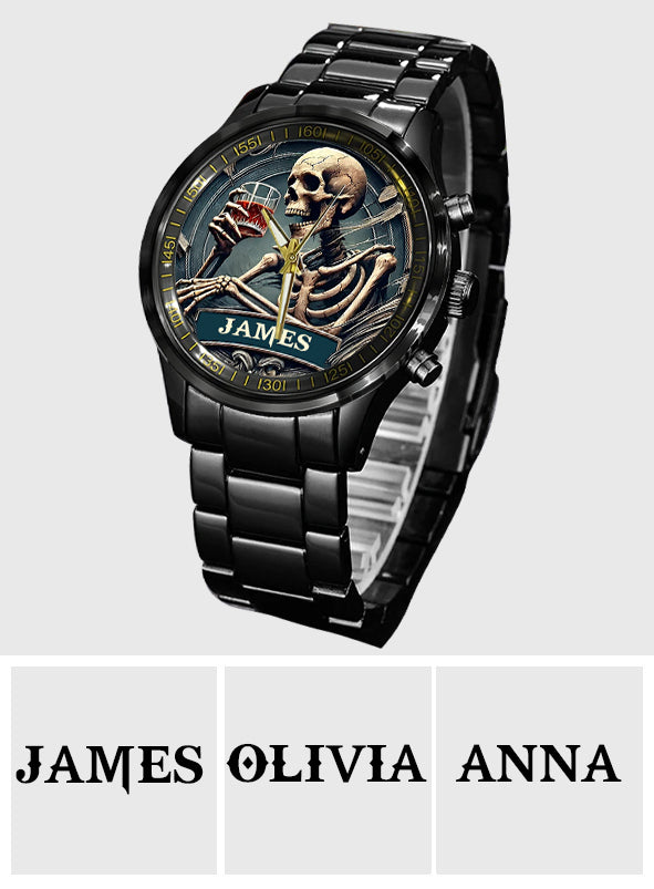 Time To Drink - Personalized Skull Hand Watch