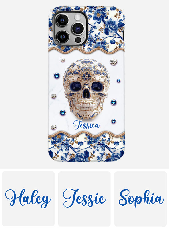 Skull Toile de Jouy - Personalized Skull Full Print Phone Case