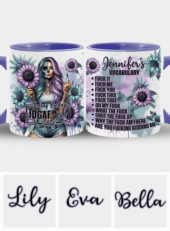 Funny Vocabulary - Personalized Skull Accent Mug