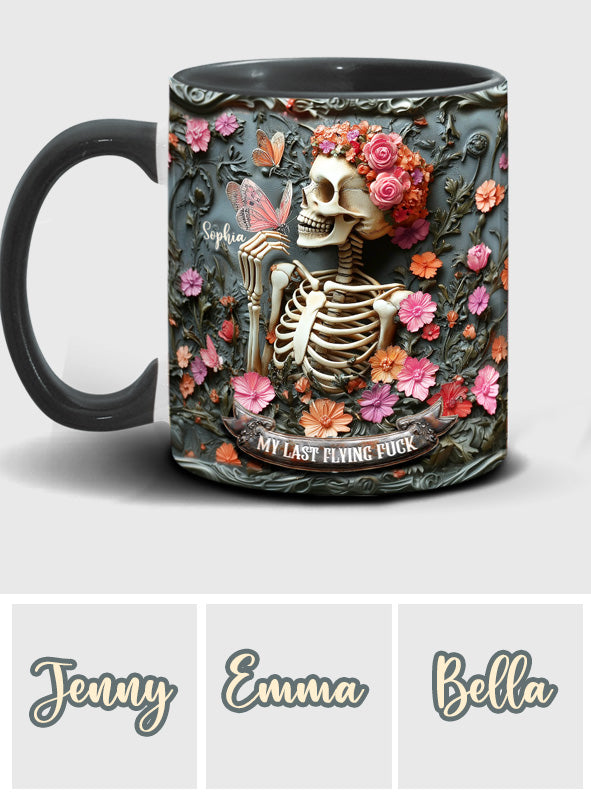 My Last Flying F*ck - Personalized Skull Accent Mug