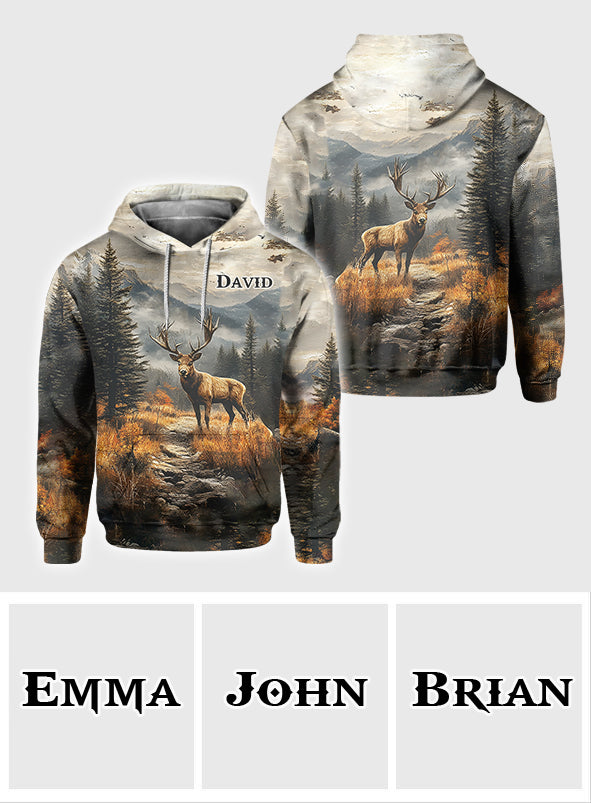 Any Name Beautiful Deer - Personalized Hunting All Over Shirt