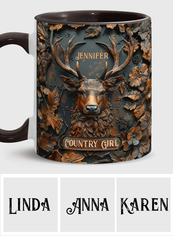 Country Girl - Personalized Hunting Accent Mug