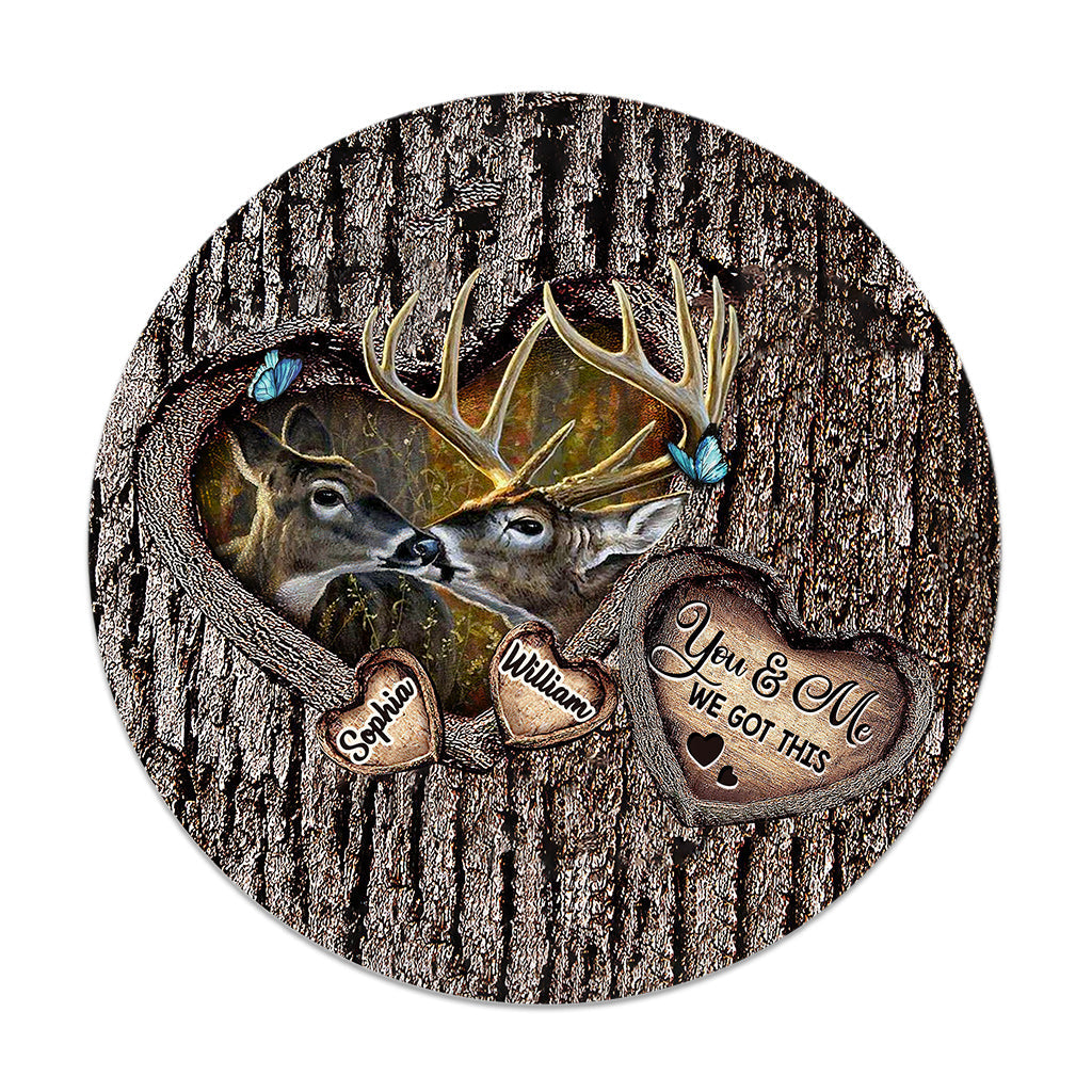Hunting Lovers - Personalized Hunting Round Wood Sign