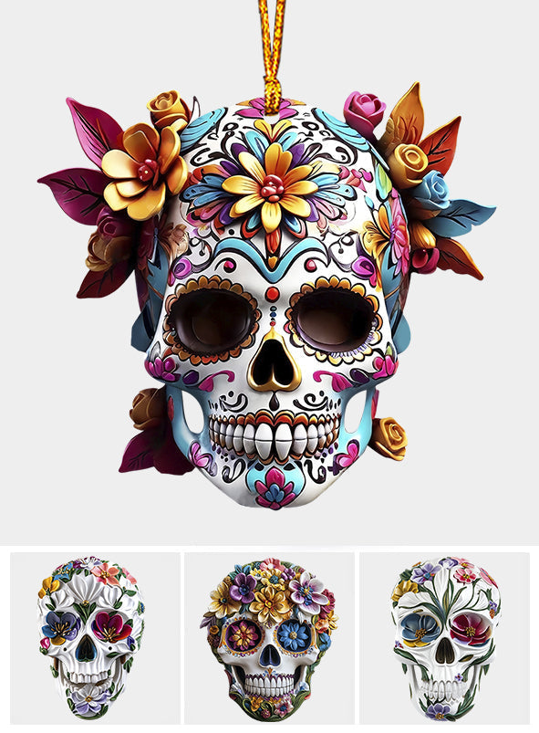 Floral Skull - Personalized Skull Ornament