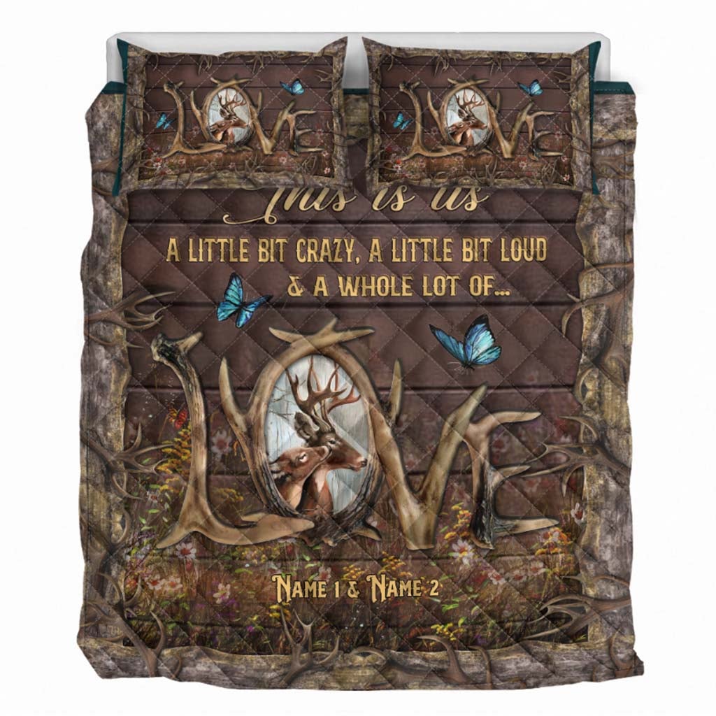 This Is Us - Personalized Couple Hunting Quilt Set