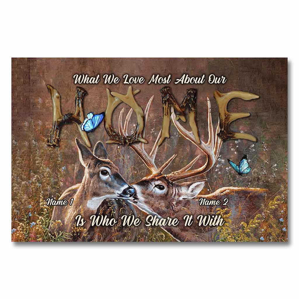 What We Love Most About Our Home - Personalized Couple Hunting Poster