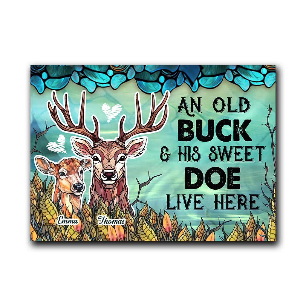 Live Here - Personalized Hunting Rectangle Metal Sign