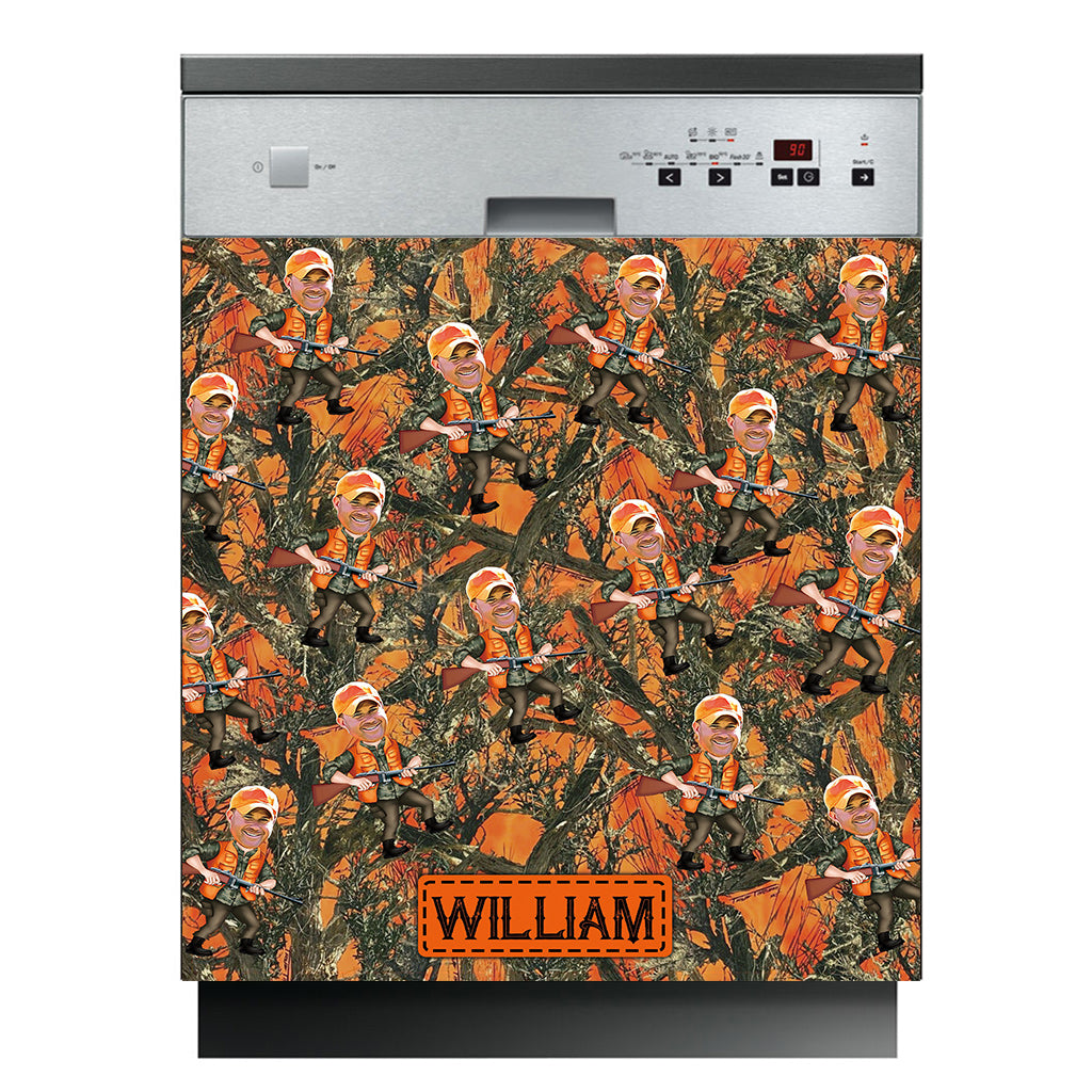 Photo Inserted Hunter - Personalized Hunting Dishwasher Cover