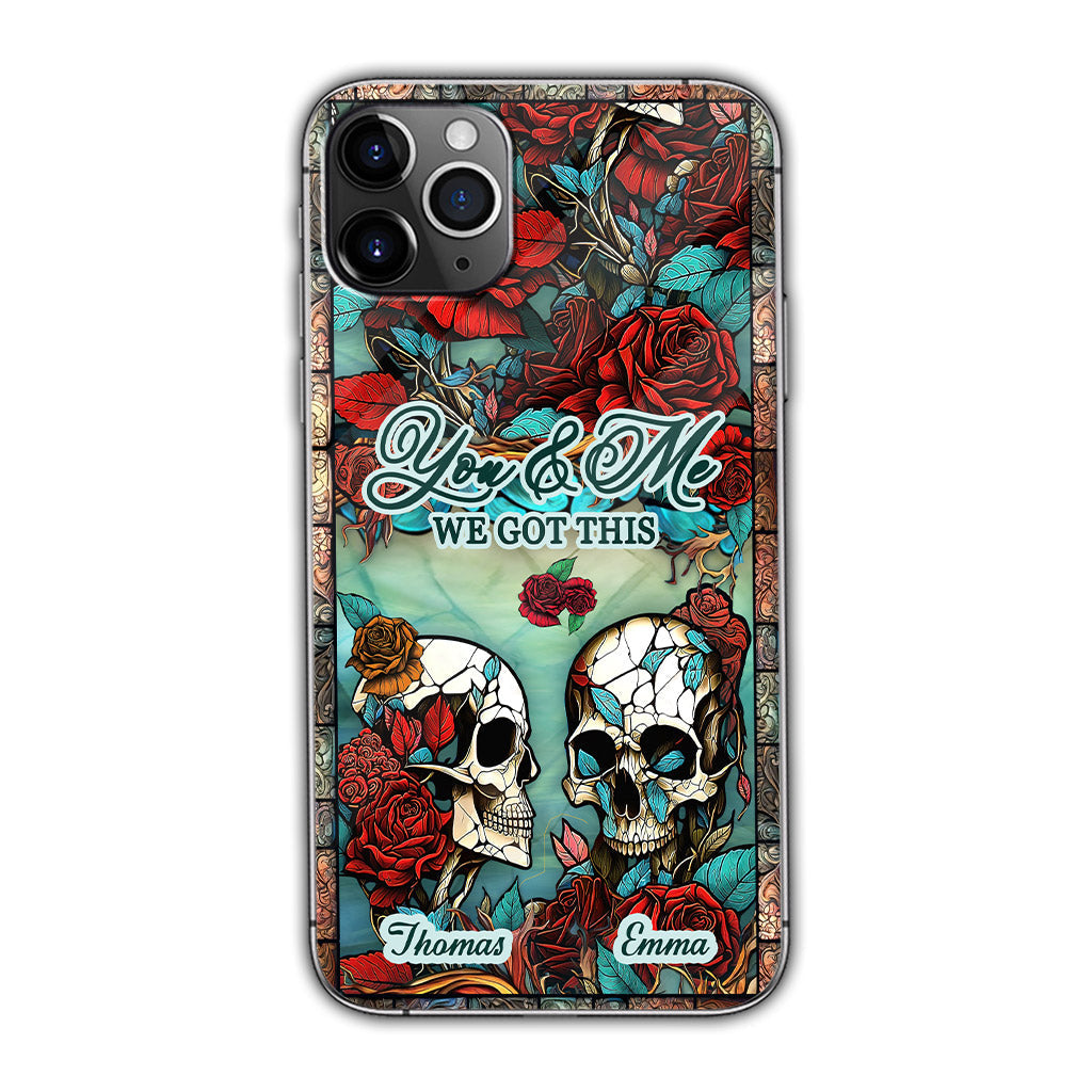 Skull Couple - Skull gift for husband, wife, boyfriend, girlfriend - Personalized Phone Case