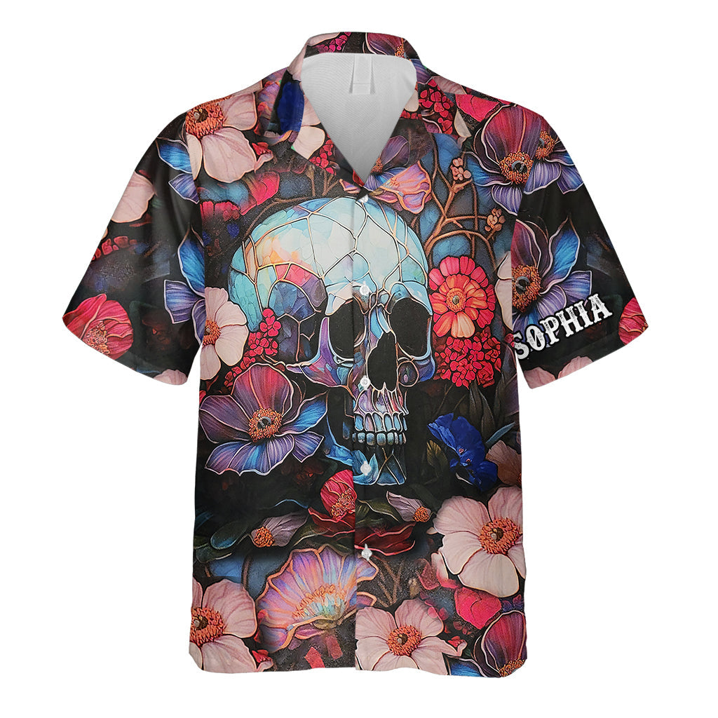 Floral Skull - Personalized Skull Hawaiian Shirt