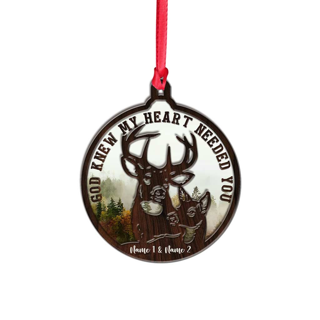 God Knew My Heart Needed You - Personalized Christmas Hunting Layers Mix Ornament