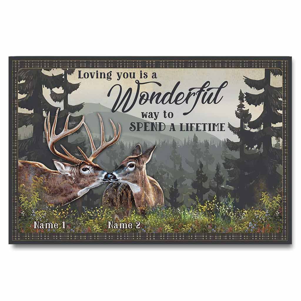 Loving You A Wonderful Way Spend A Lifetime - Personalized Couple Hunting Poster