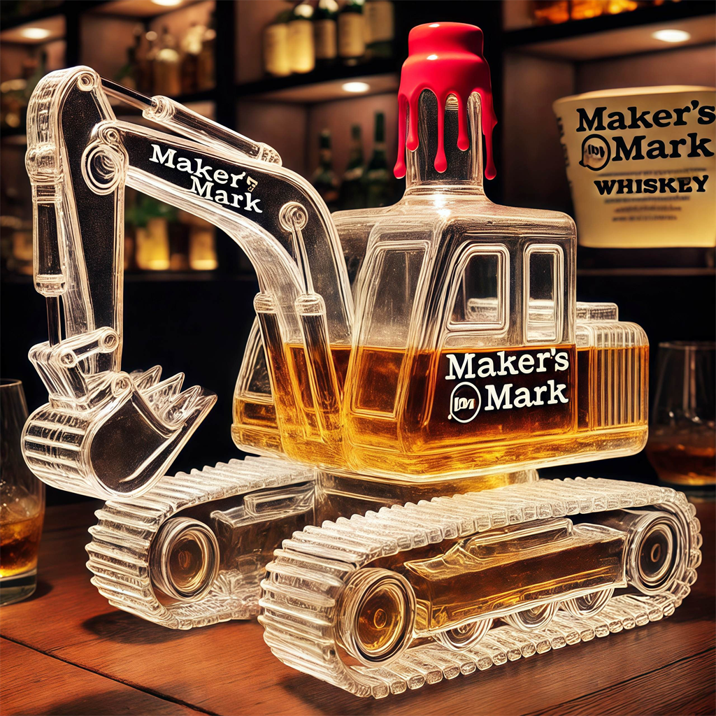 Excavator Whiskey Bottle