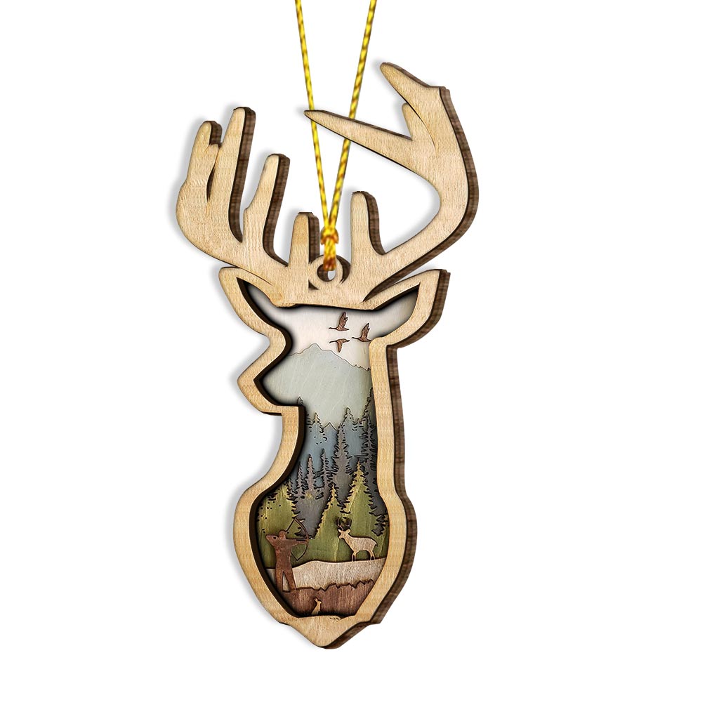 Deer Hunting - Christmas Layered Wood Ornament