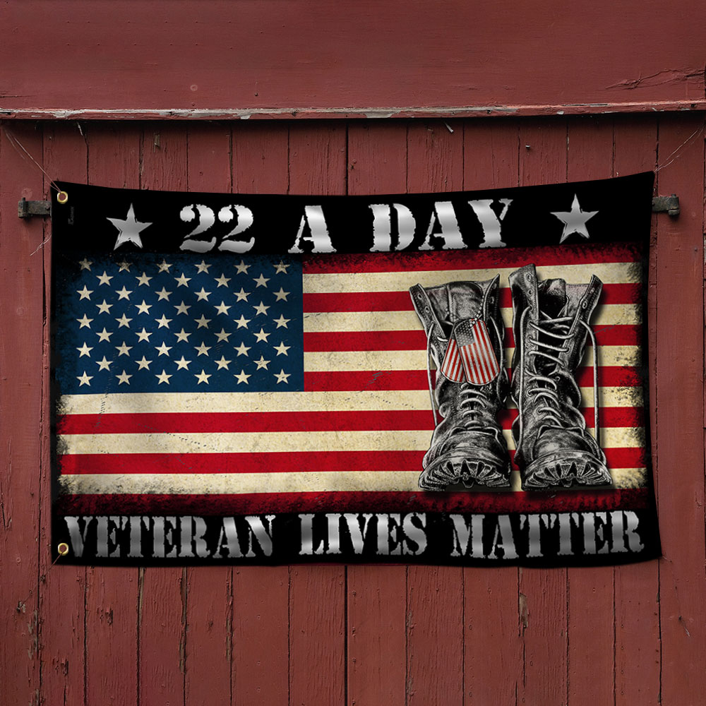 22 A Day Veterans Grommet Flag Veteran Lives Matter TQN495GF