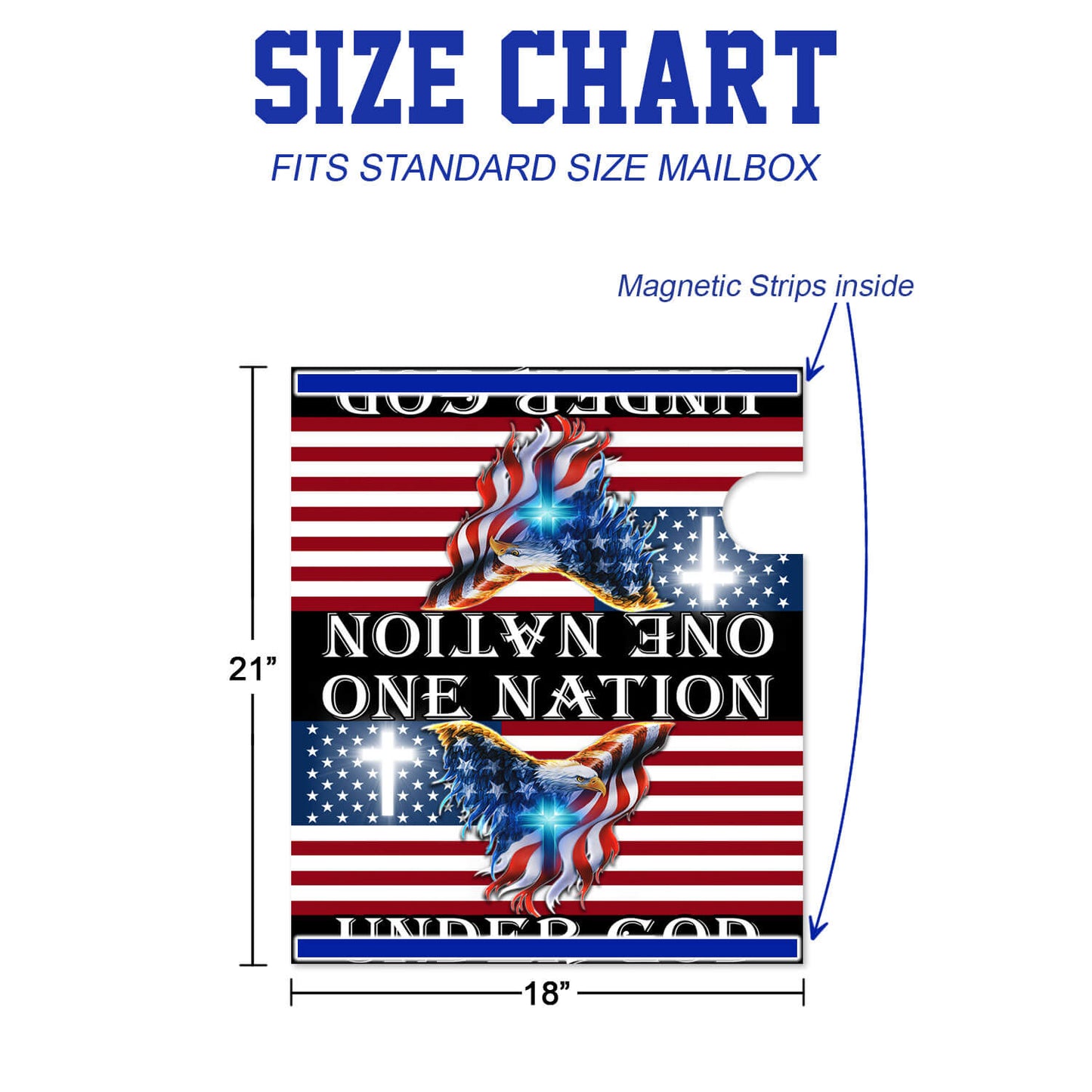 One Nation Under God American Eagle Patriotic Mailbox Cover
