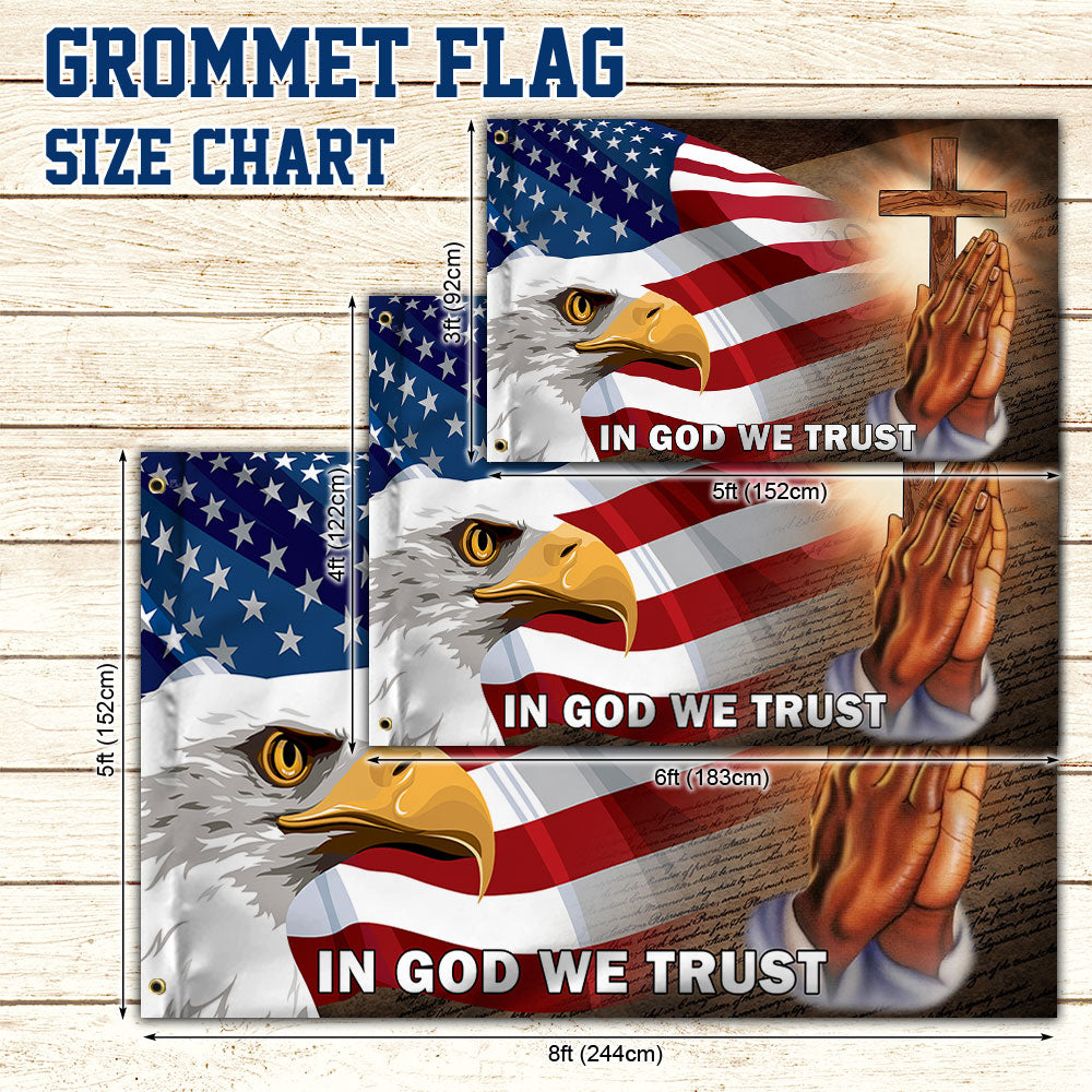 American Eagle In God We Trust Grommet Flag MBH155GF