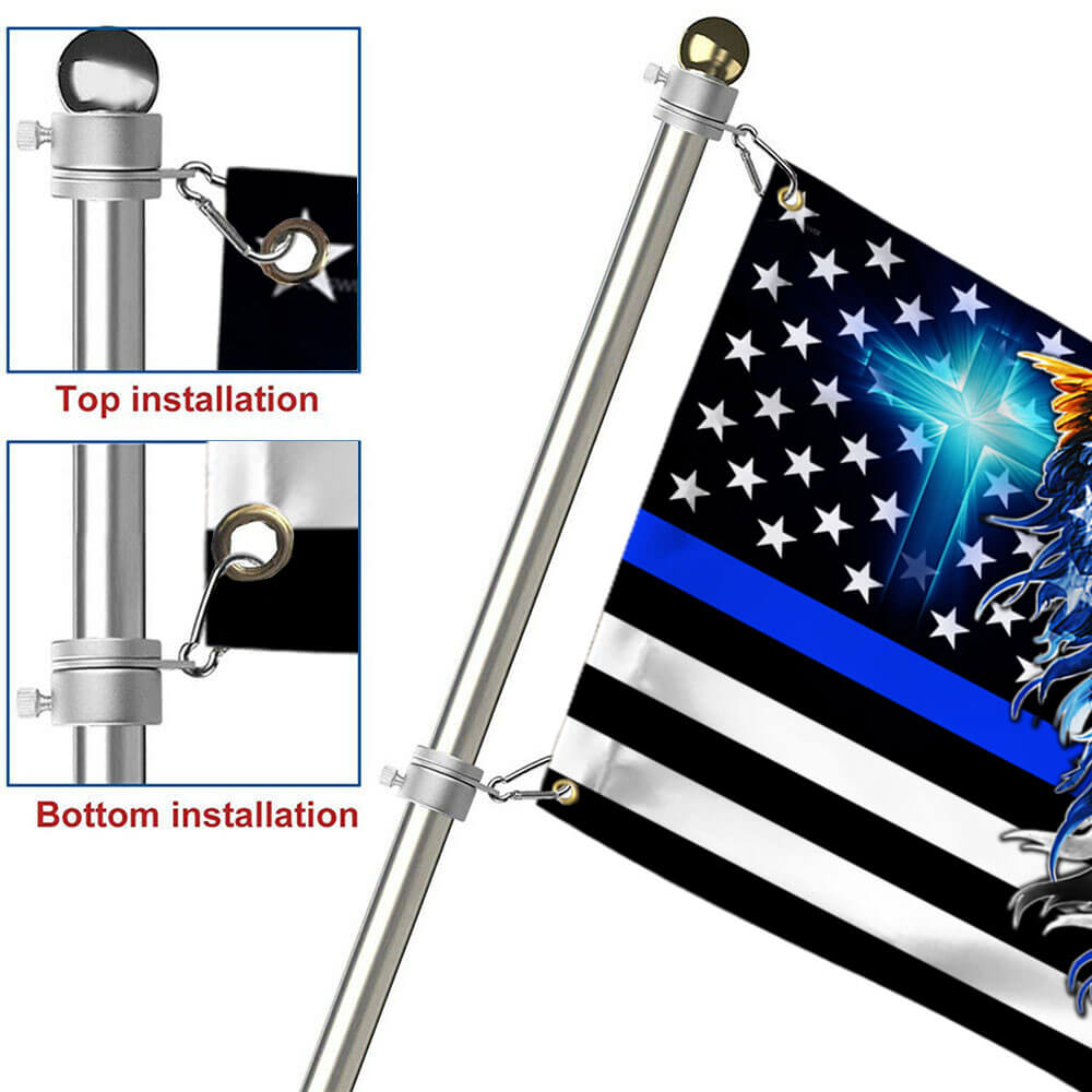 The Thin Blue Line. Police. Law Enforcement American Eagle Flag THB3482GFv1