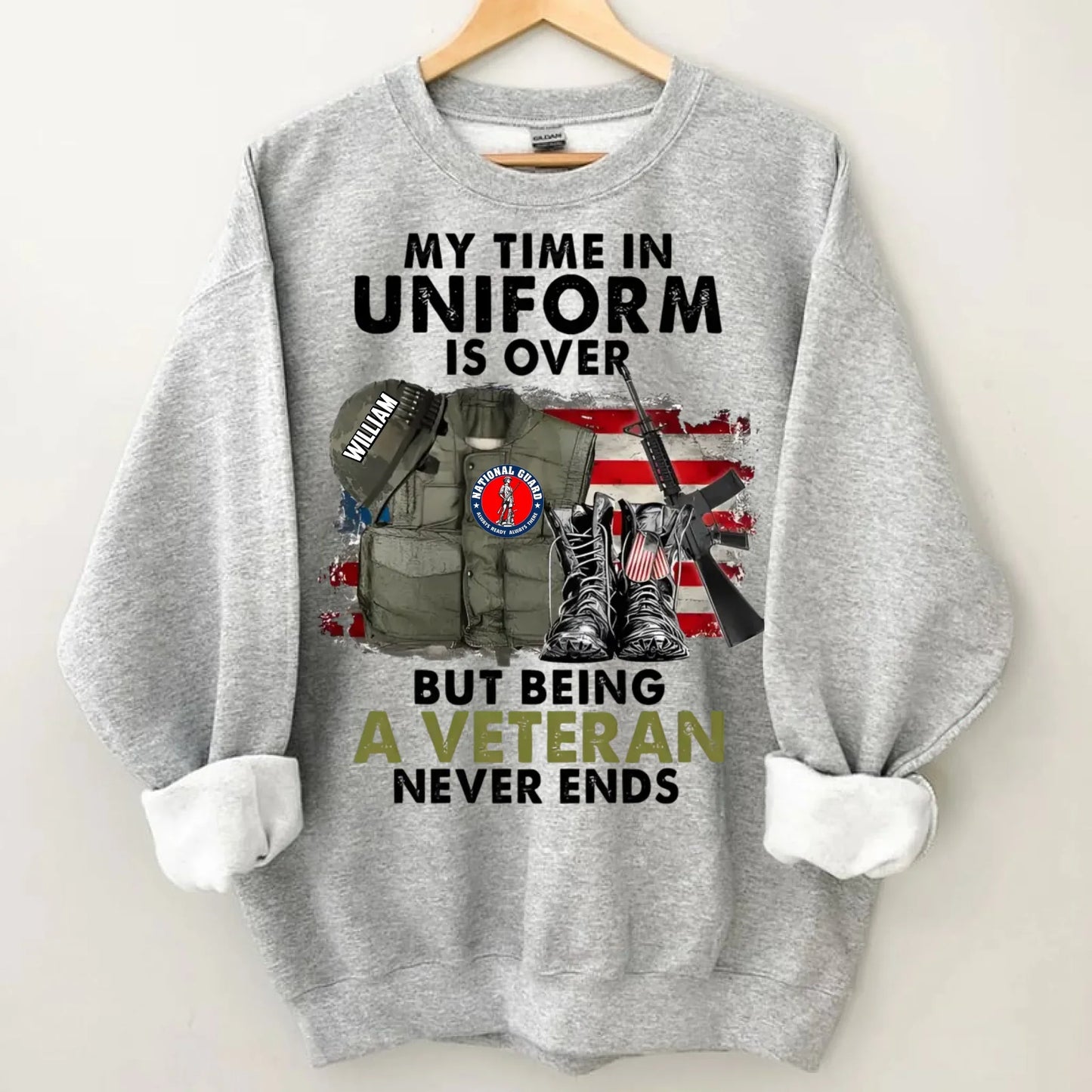 Custom Veterans Honor T-shirt - Personalized Logo and Name Classic Military Gear Printed Apparel - A Gift For Veteran,Family,Dad,Grandfather