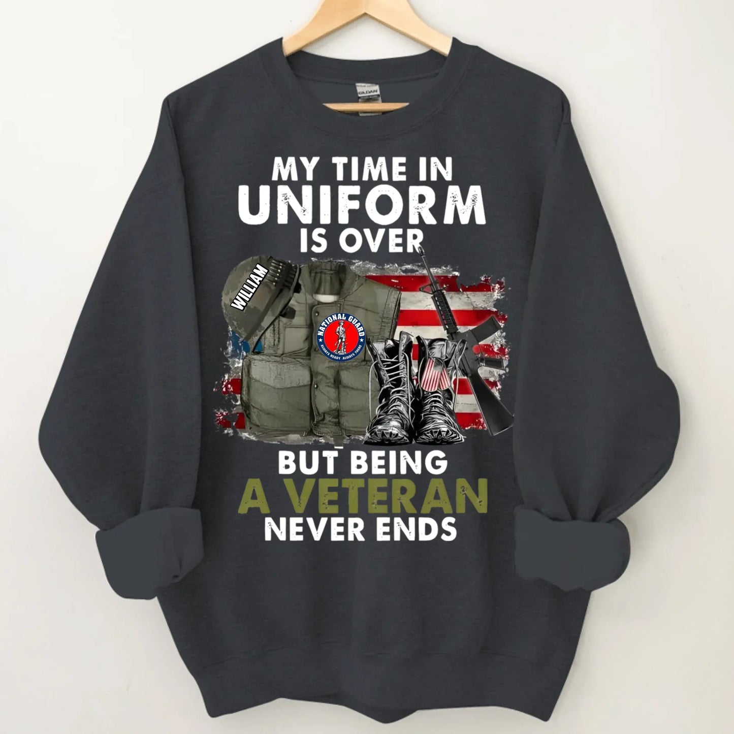 Custom Veterans Honor T-shirt - Personalized Logo and Name Classic Military Gear Printed Apparel - A Gift For Veteran,Family,Dad,Grandfather