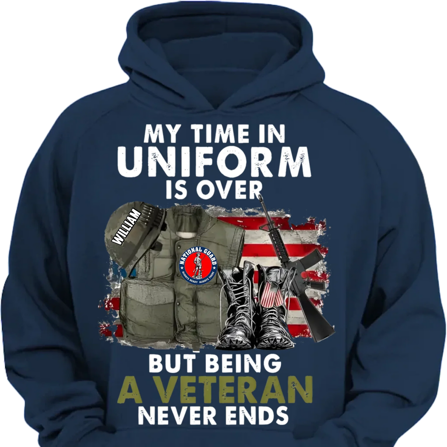 Custom Veterans Honor T-shirt - Personalized Logo and Name Classic Military Gear Printed Apparel - A Gift For Veteran,Family,Dad,Grandfather
