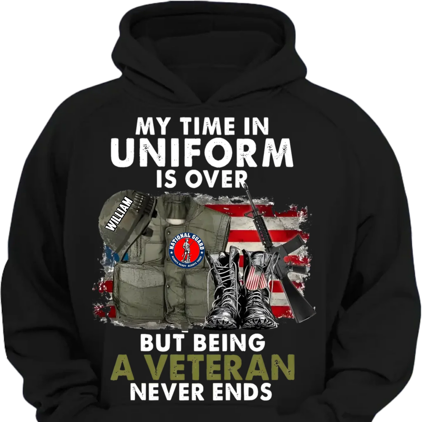 Custom Veterans Honor T-shirt - Personalized Logo and Name Classic Military Gear Printed Apparel - A Gift For Veteran,Family,Dad,Grandfather