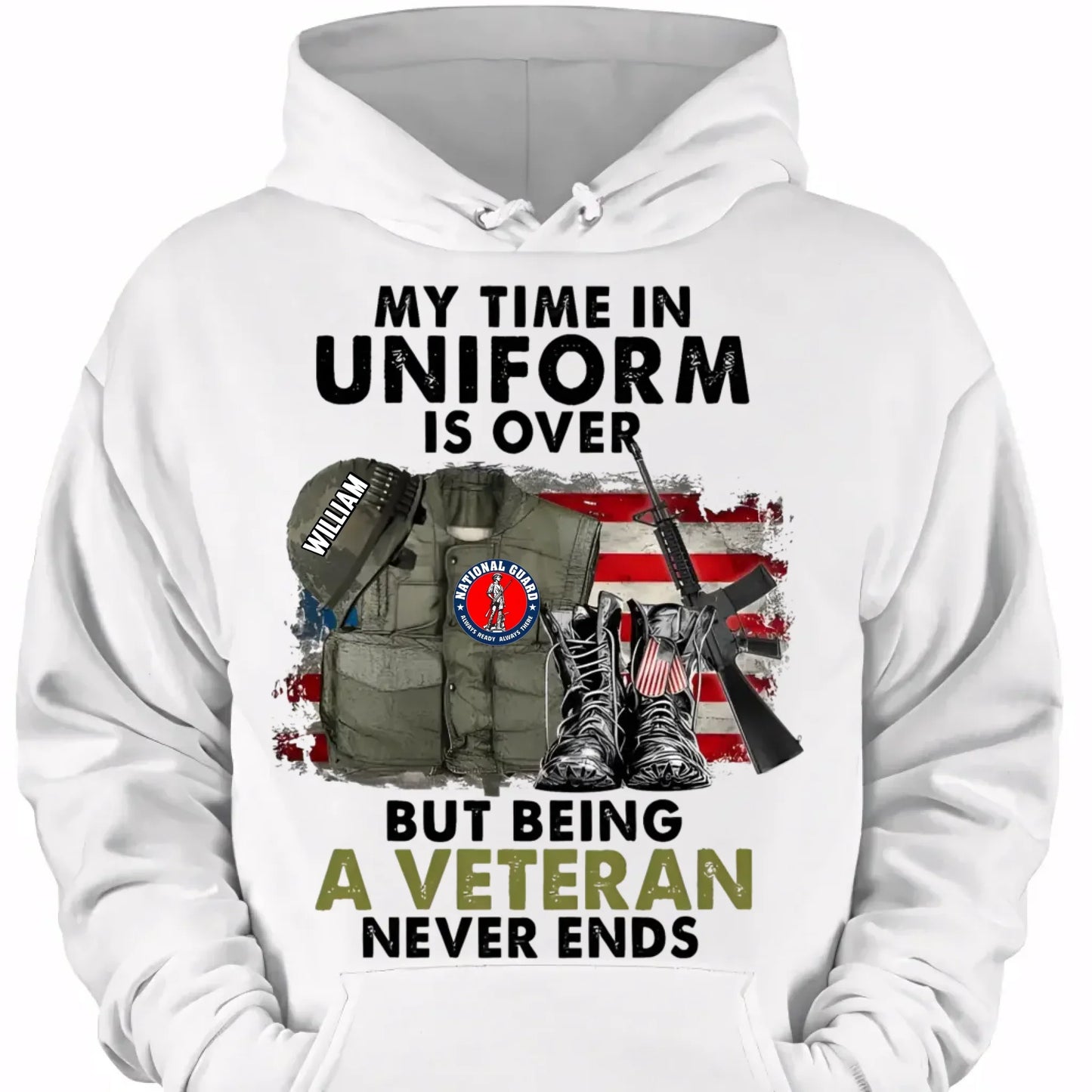 Custom Veterans Honor T-shirt - Personalized Logo and Name Classic Military Gear Printed Apparel - A Gift For Veteran,Family,Dad,Grandfather