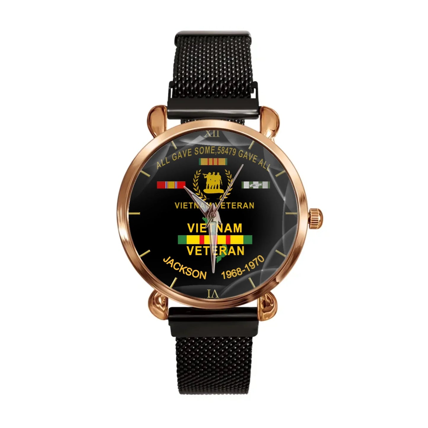 Customized Watch for Vietnam Veterans - Personalize with Name and Year/Period