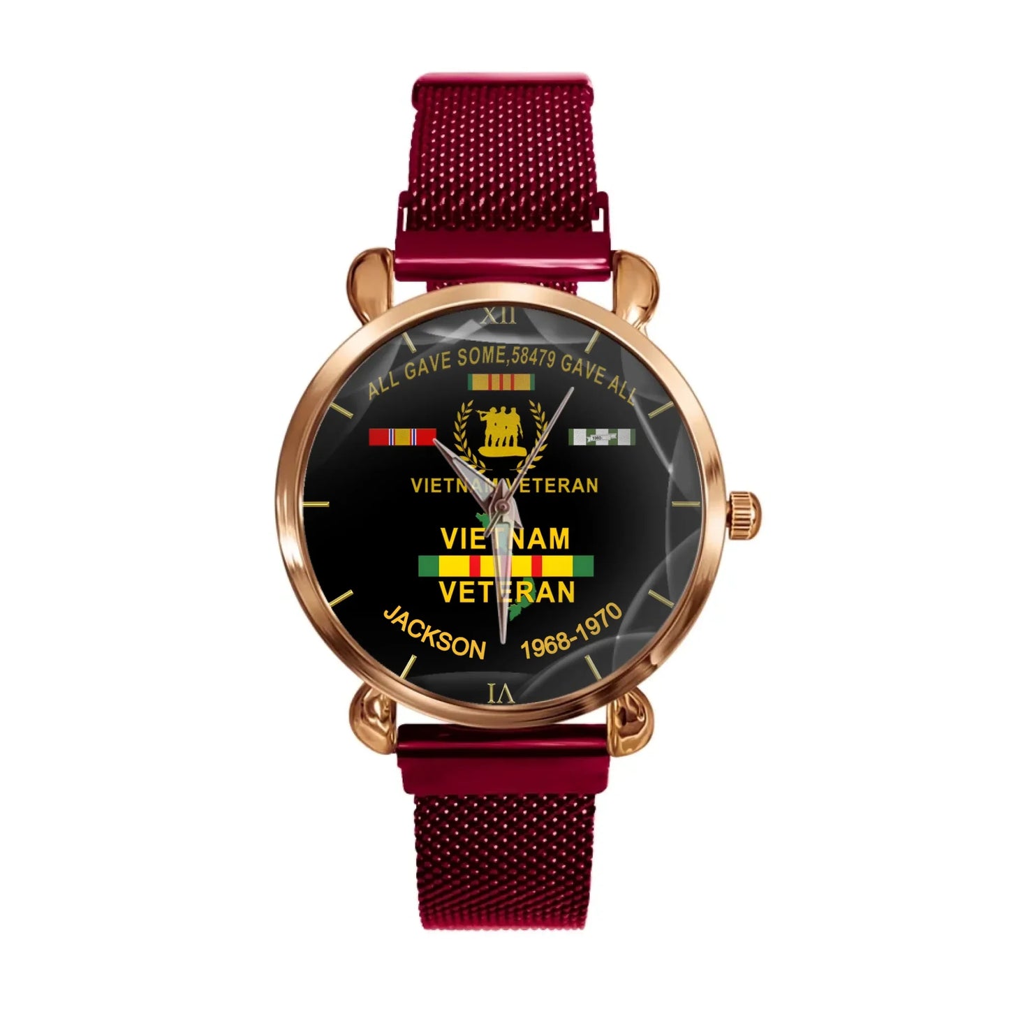 Customized Watch for Vietnam Veterans - Personalize with Name and Year/Period