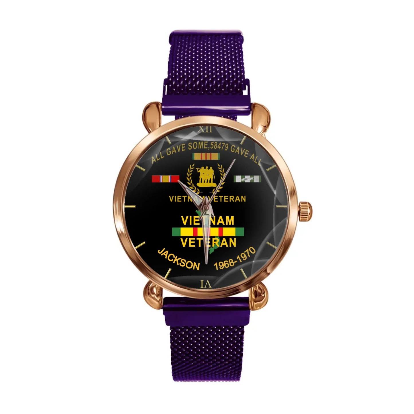 Customized Watch for Vietnam Veterans - Personalize with Name and Year/Period