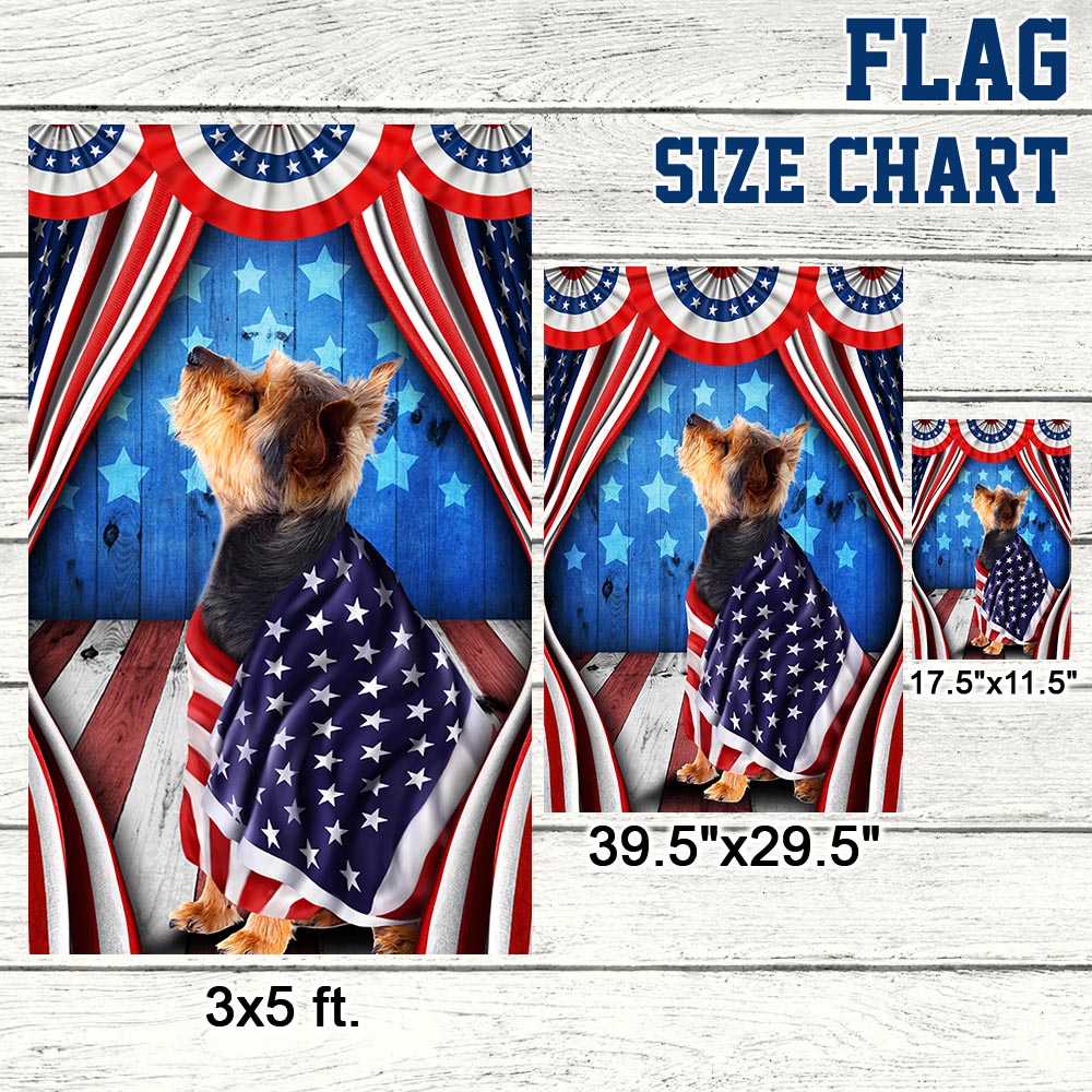 Flagwix American Flag - Happy 4th Of july. Yorkie, Yorkshire Terrier Patriotic Dog, American Flag Wrapped in Glory TPT898Fv6