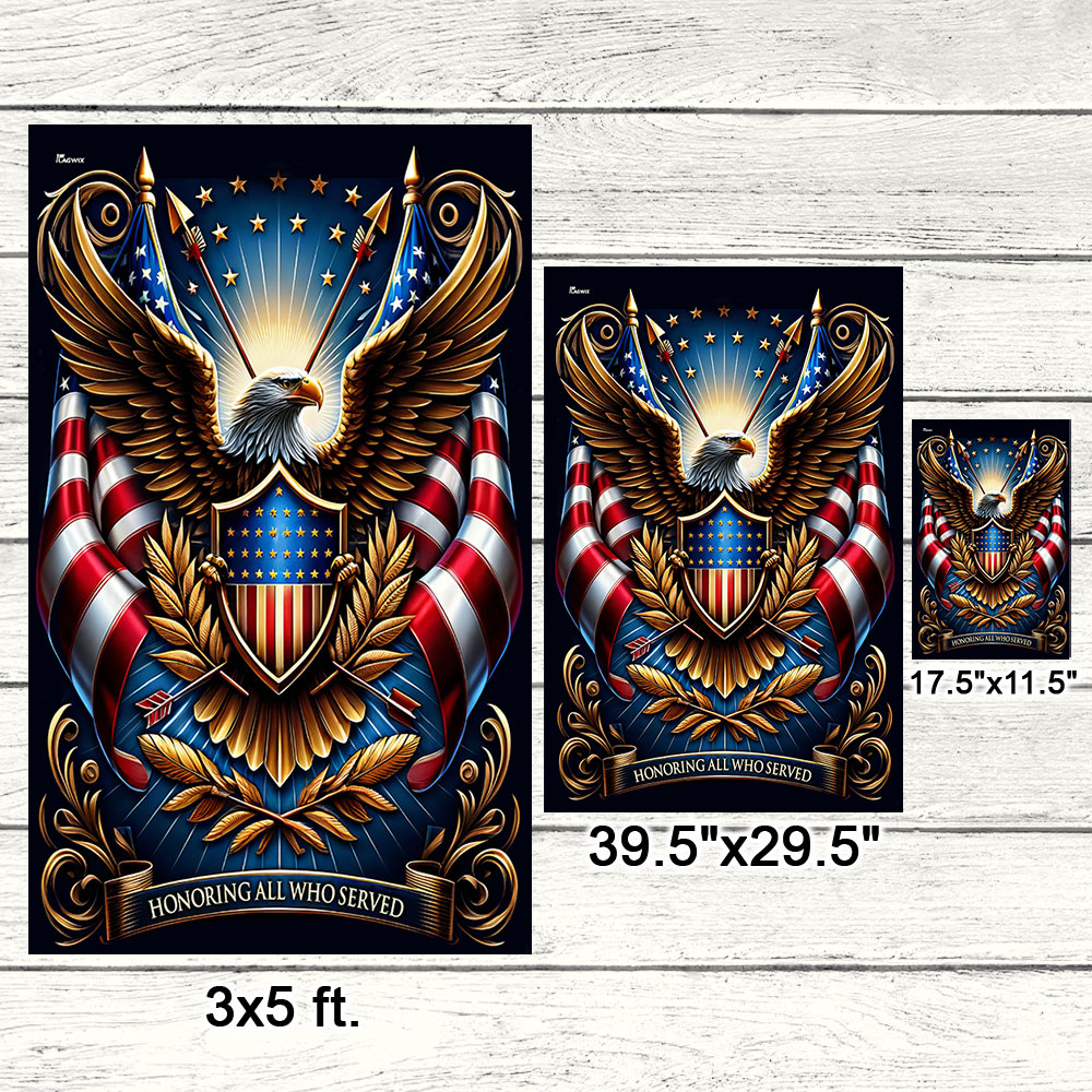FLAGWIX Patriot Eagle Veteran Day Honoring All Who Served Flag MLN2476F