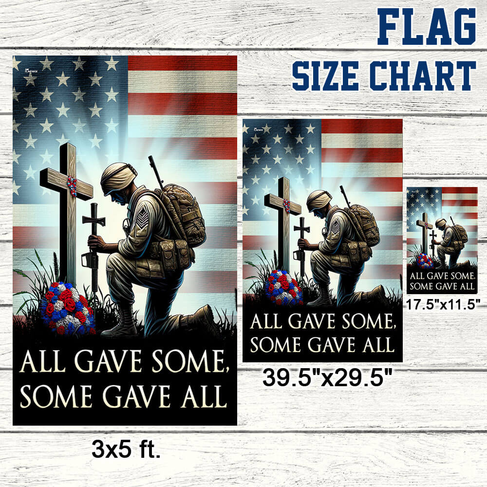 Memorial Day FLAGWIX Veteran Kneeling The Cross American Soldier All Gave Some Some Gave All Flag MLN2720F