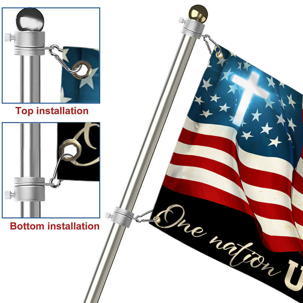 Flagwix American Flag - One Nation Under God, Jesus Christian Patriotic American Grommet Flag TPT841GF