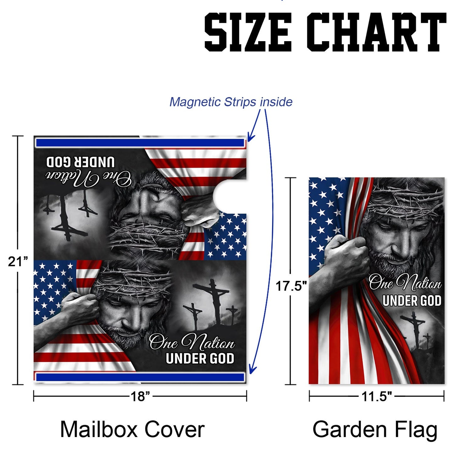 One Nation Under God Jesus Garden Flag & Mailbox Cover TRL06Fv5MF