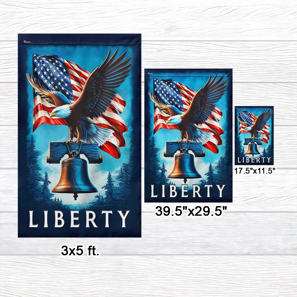 Flagwix American Flag - American Eagle Liberty Bell Flag for 4th of july Decoration