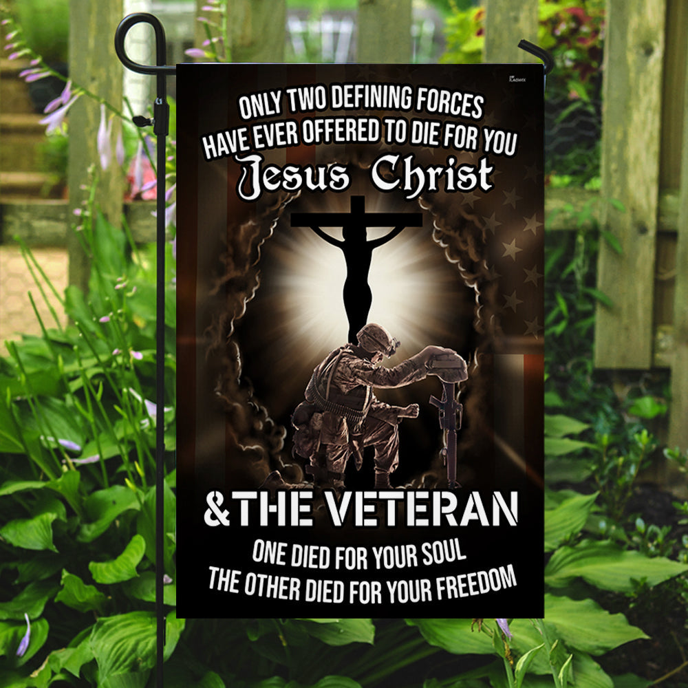 Jesus Veteran Flag Jesus Christ and The Veteran Flag TRV1690F