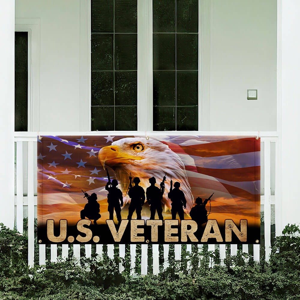 U.S. Veteran Military Fence Banner TQN2655FB