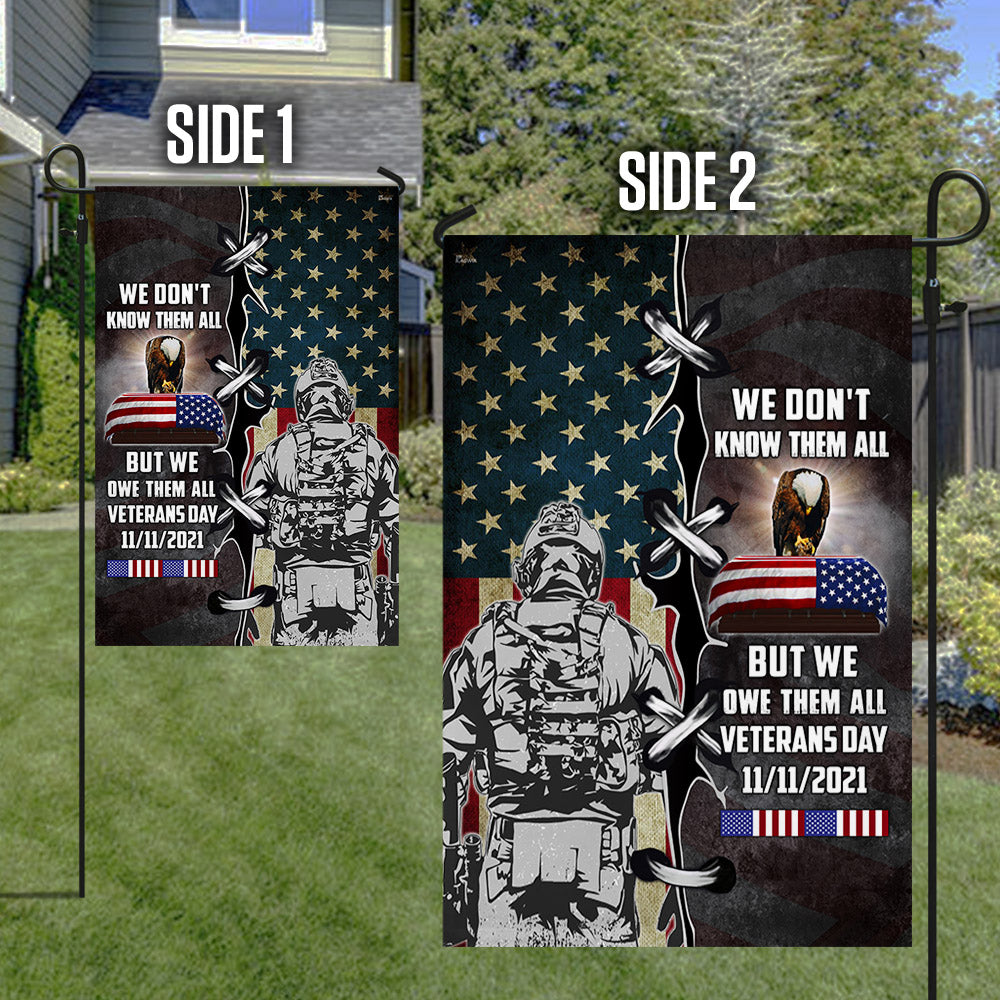 Veteran Flag We Owe Them All American Soldier MLH1974F