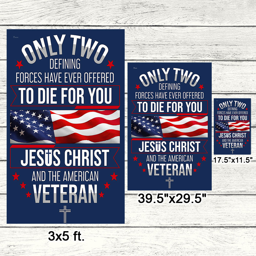 Veteran Only Two Defining Forces Have Ever Offered To Die For You Jesus Christ and the American Veteran Flag MLN563F