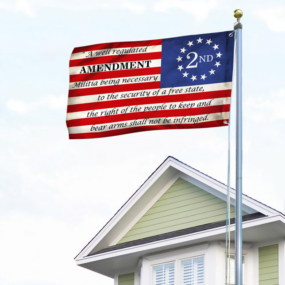 2nd Second Amendment Patriotic American Grommet Flag MLN906GF