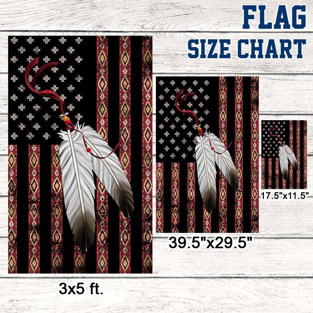 Native American Eagle Feather Flag THH2489Fn