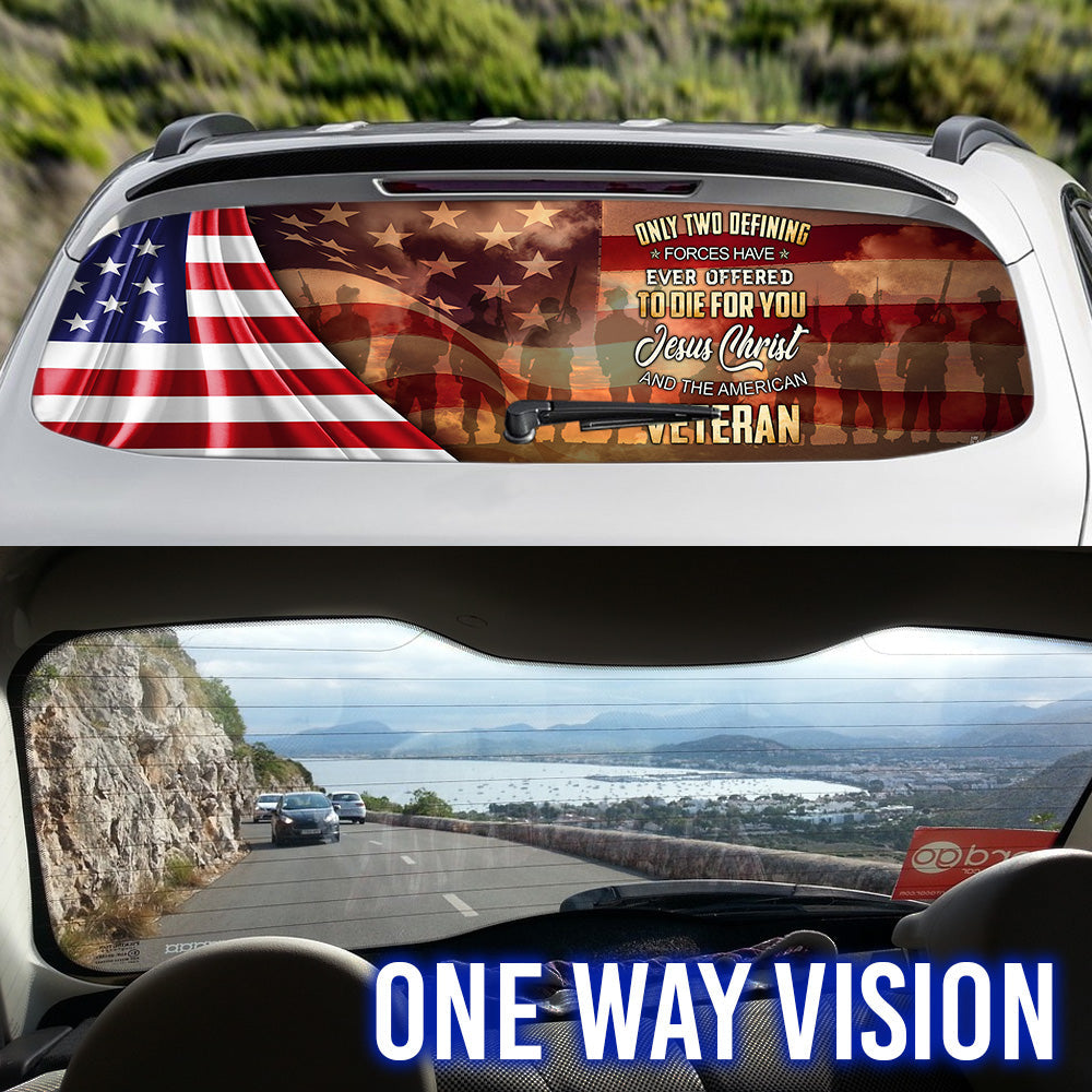 Owe To God And Veteran Rear Window Decal MLH1665CD