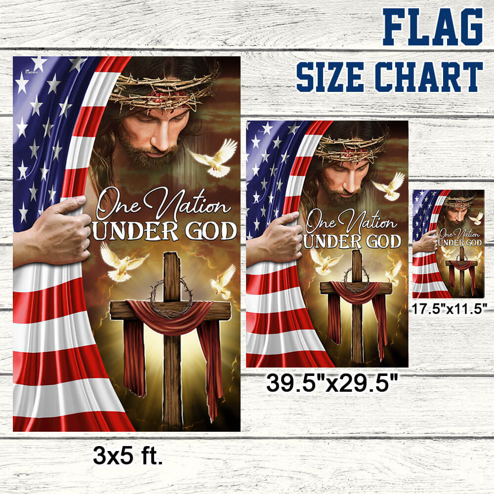 Flagwix American Flag - One Nation Under God Jesus Christian American Flag TPT1311F
