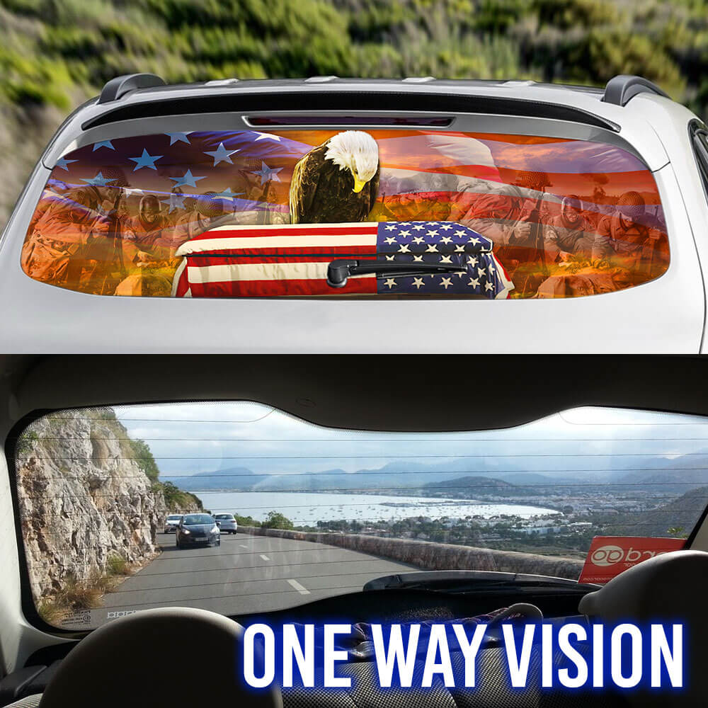 Remembrance American Eagle Honoring All Who Served Rear Window Decal TPT1588CD