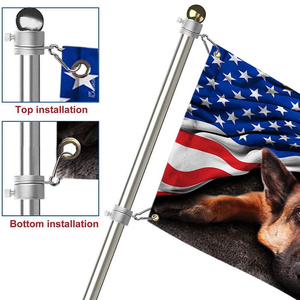 German Shepherd American Patriot US Grommet Flag THH2903GFv1