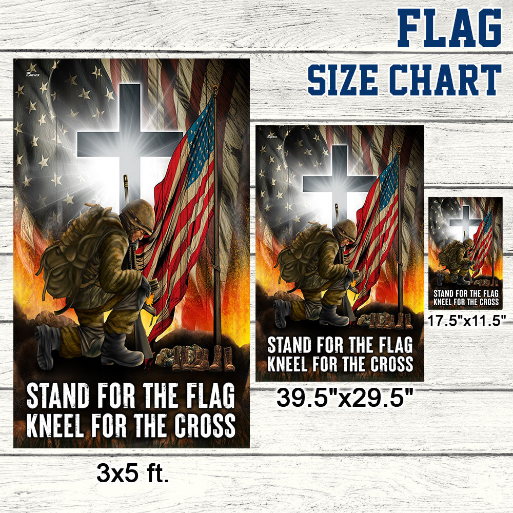 Veteran Flag Stand For The Flag Kneel For The Cross Veterans Day Flag MLN3970F