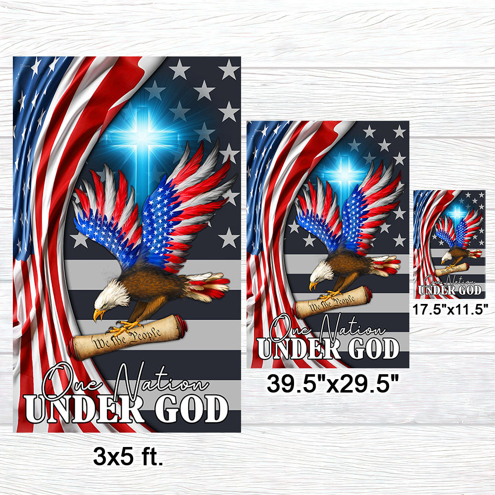 One Nation Under God Patriot Eagle We The People Flag MLN1350F