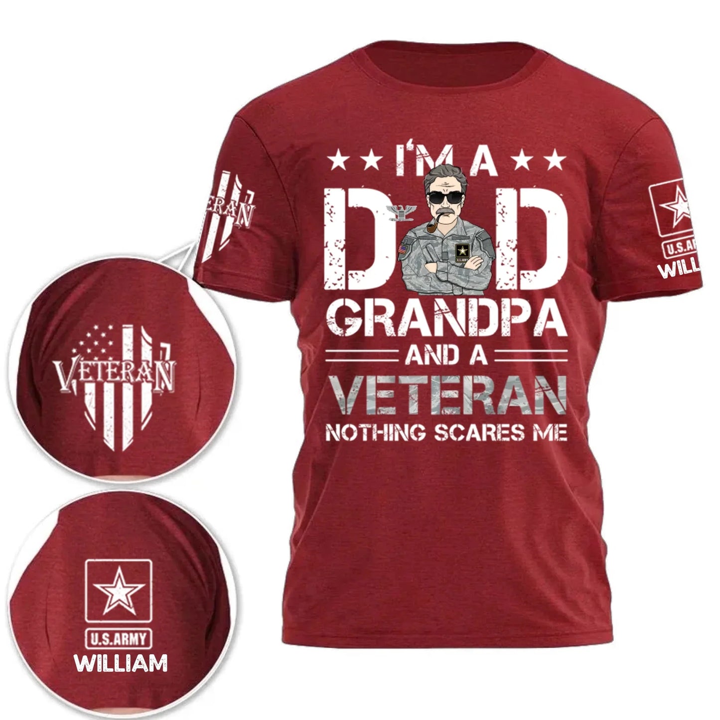 Customized Gifts for Veterans - Personalized Military Personnel Images and Different Military Branches - A Gift for Dad,Grandpa,Veterans
